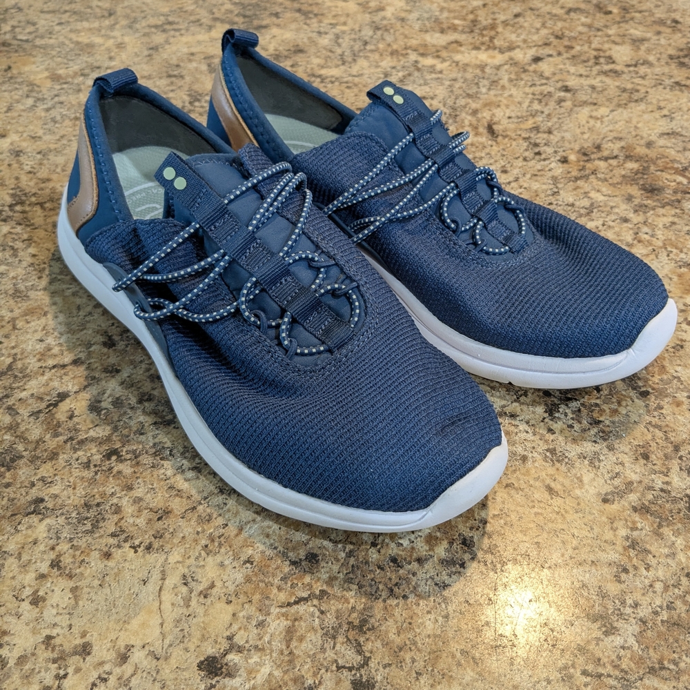 NWOT Ryka Blue and White Women's Chandra Slip-on Sneakers Size 6.5